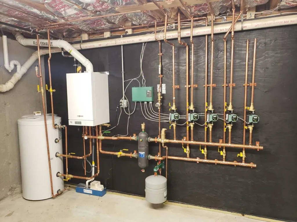 Commercial boiler installation Denver mechanical room